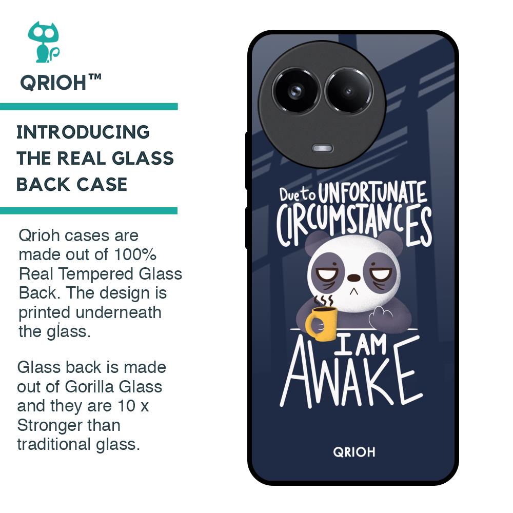 Struggling Panda Glass Case for Realme 11x 5G