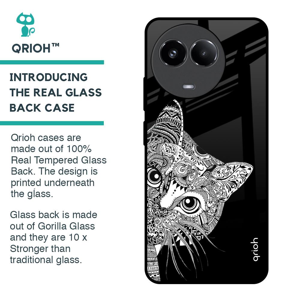 Kitten Mandala Glass Case for Realme 11x 5G