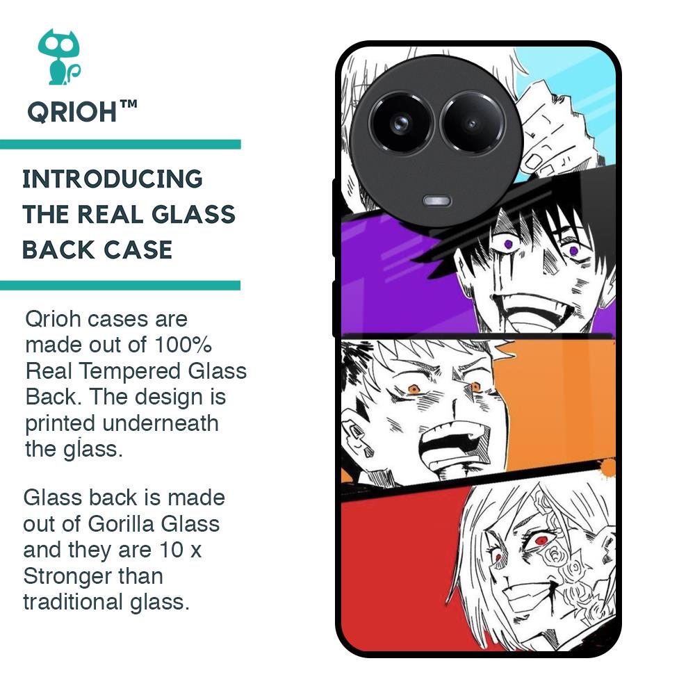 Anime Sketch Glass Case for Realme 11x 5G
