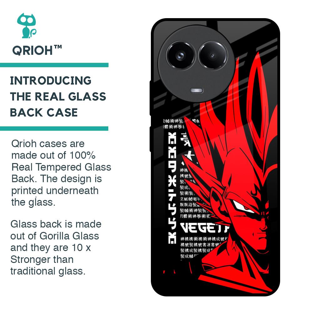 Red Vegeta Glass Case for Realme 11x 5G