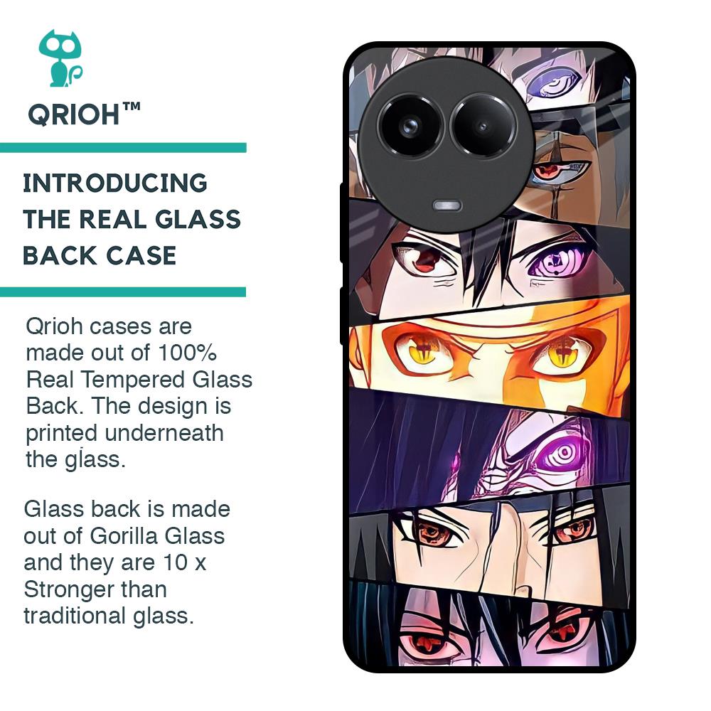 Anime Eyes Glass Case for Realme 11x 5G