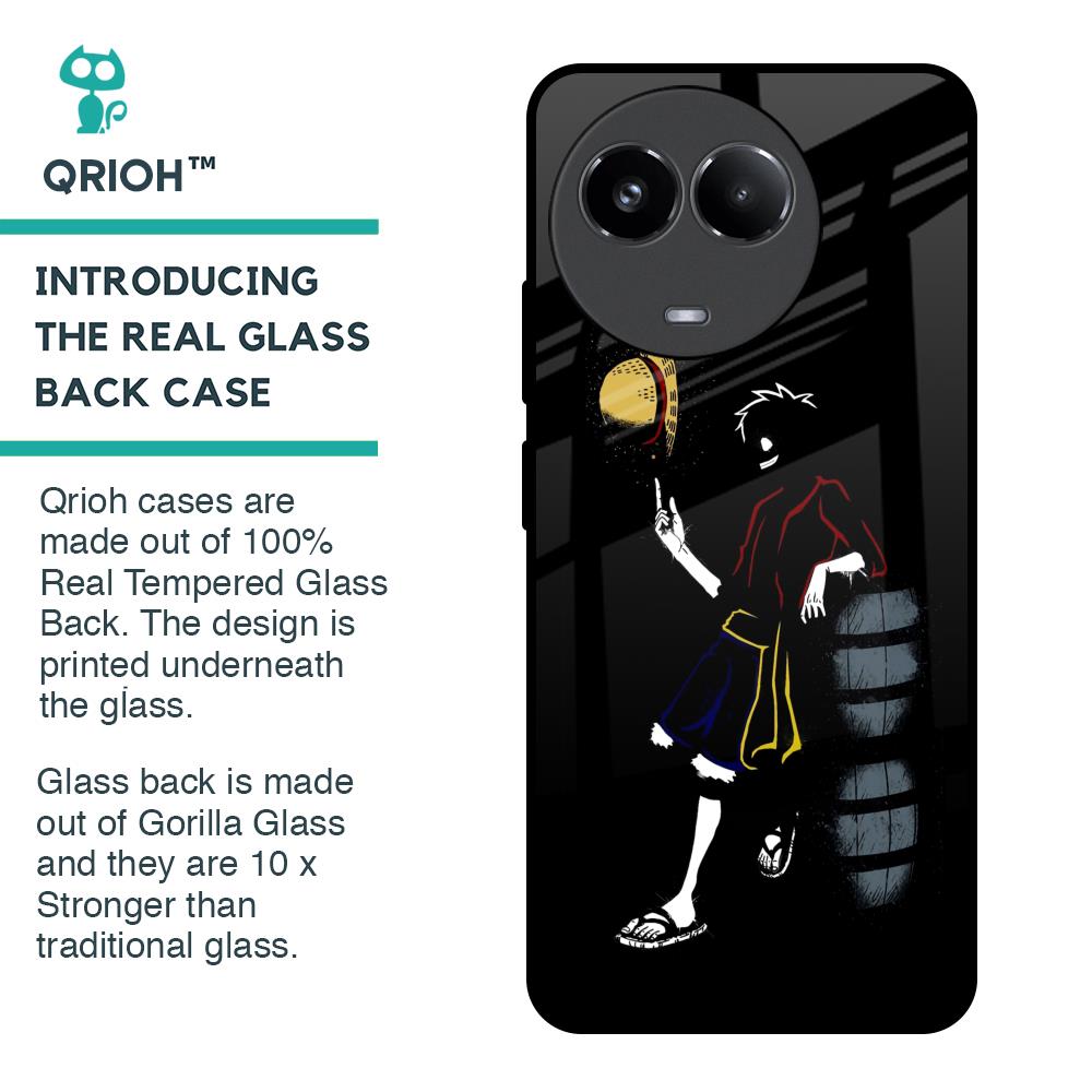 Luffy Line Art Glass Case for Realme 11x 5G