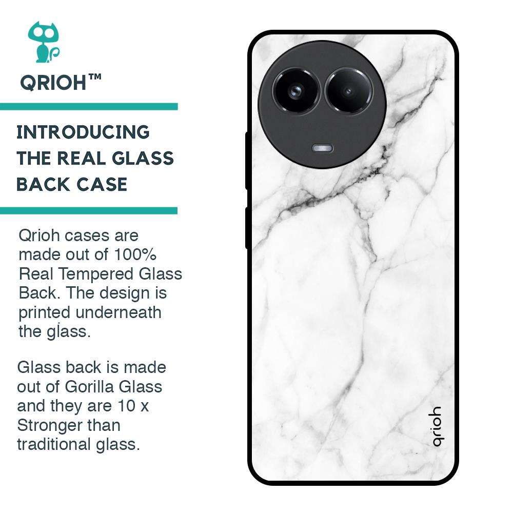 Modern White Marble Glass Case for Realme 11x 5G