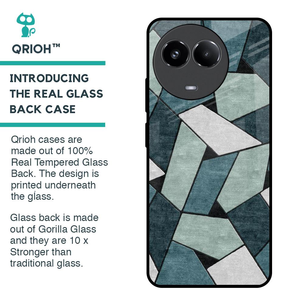 Abstact Tiles Glass Case for Realme 11x 5G