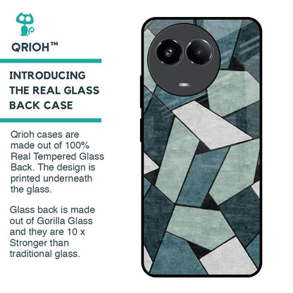 Abstact Tiles Glass Case for Realme 11x 5G