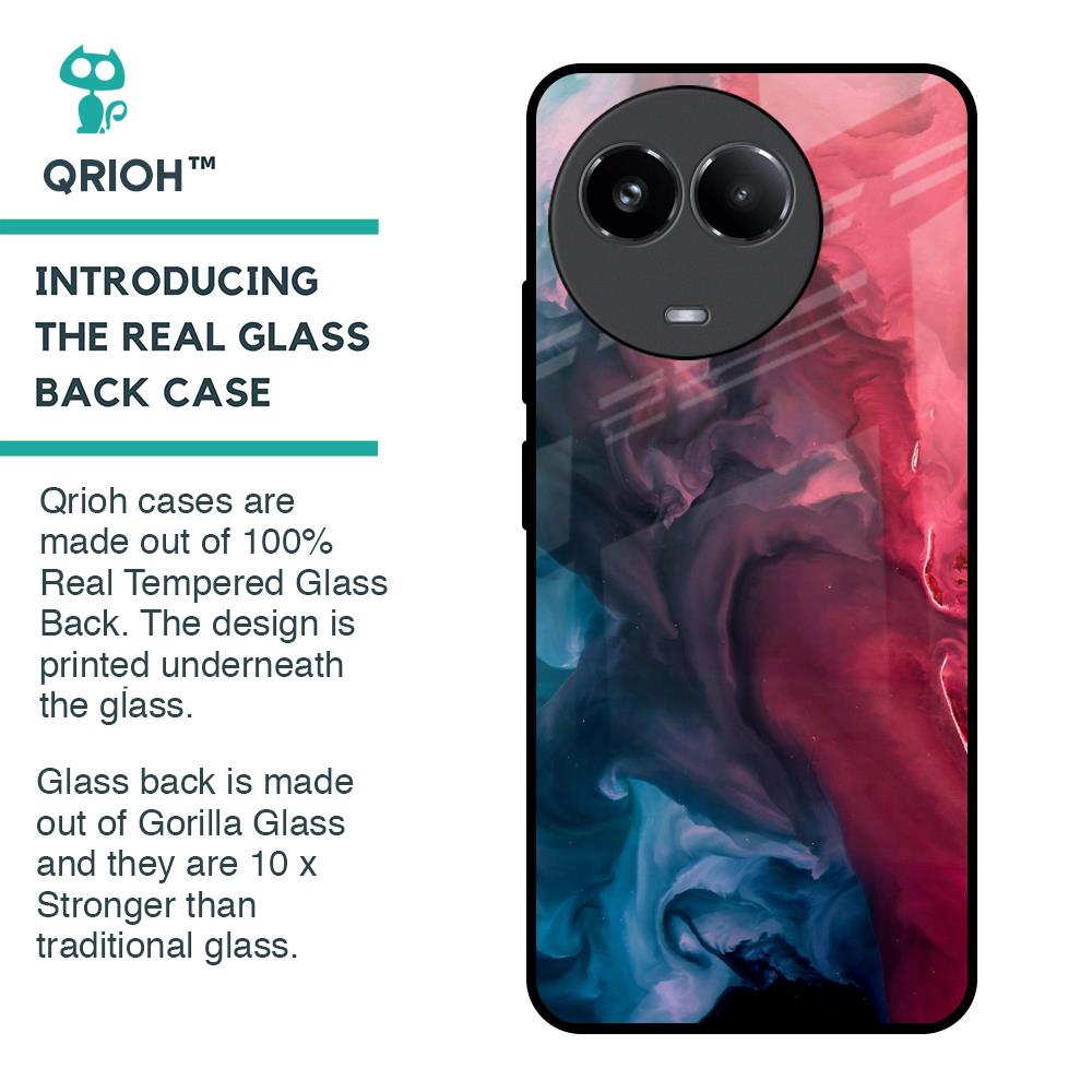 Blue & Red Smoke Glass Case for Realme 11x 5G