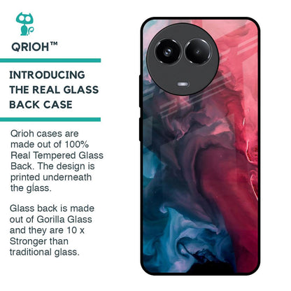 Blue & Red Smoke Glass Case for Realme 11x 5G