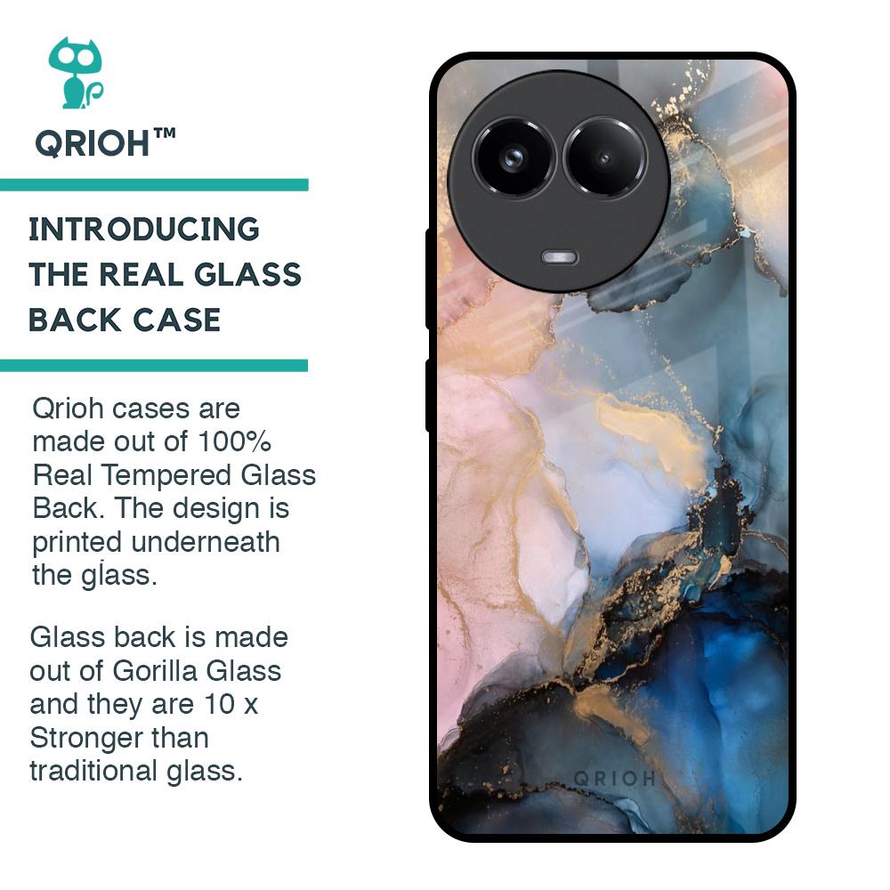 Marble Ink Abstract Glass Case for Realme 11x 5G