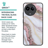 Pink & Gold Gllitter Marble Glass Case for Realme 11x 5G