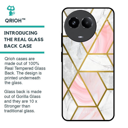 Geometrical Marble Glass Case for Realme 11x 5G