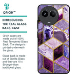 Purple Rhombus Marble Glass Case for Realme 11x 5G