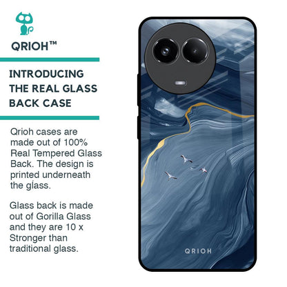Deep Ocean Marble Glass Case for Realme 11x 5G