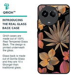 Lines Pattern Flowers Glass Case for Realme 11x 5G