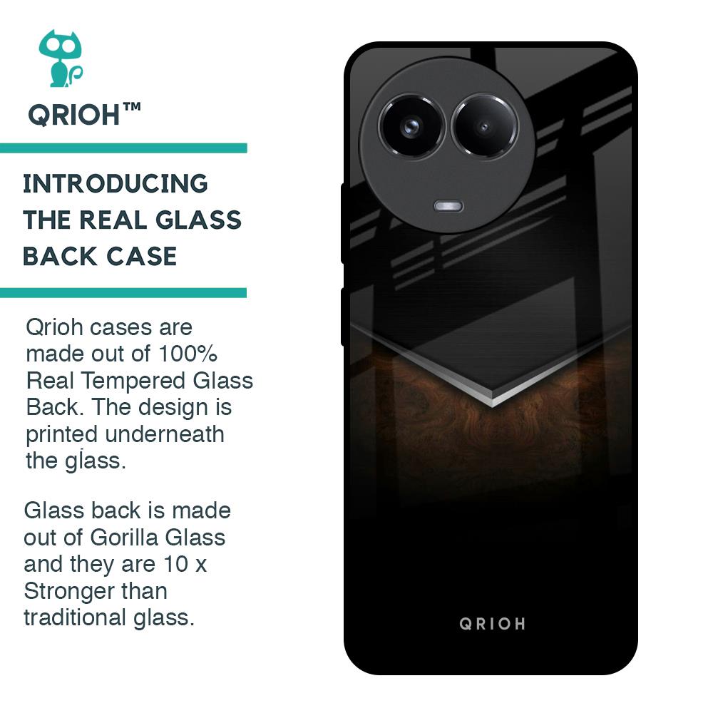 Dark Walnut Glass Case for Realme 11x 5G