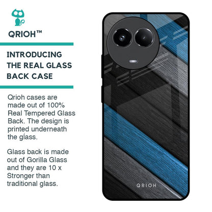 Multicolor Wooden Effect Glass Case for Realme 11x 5G