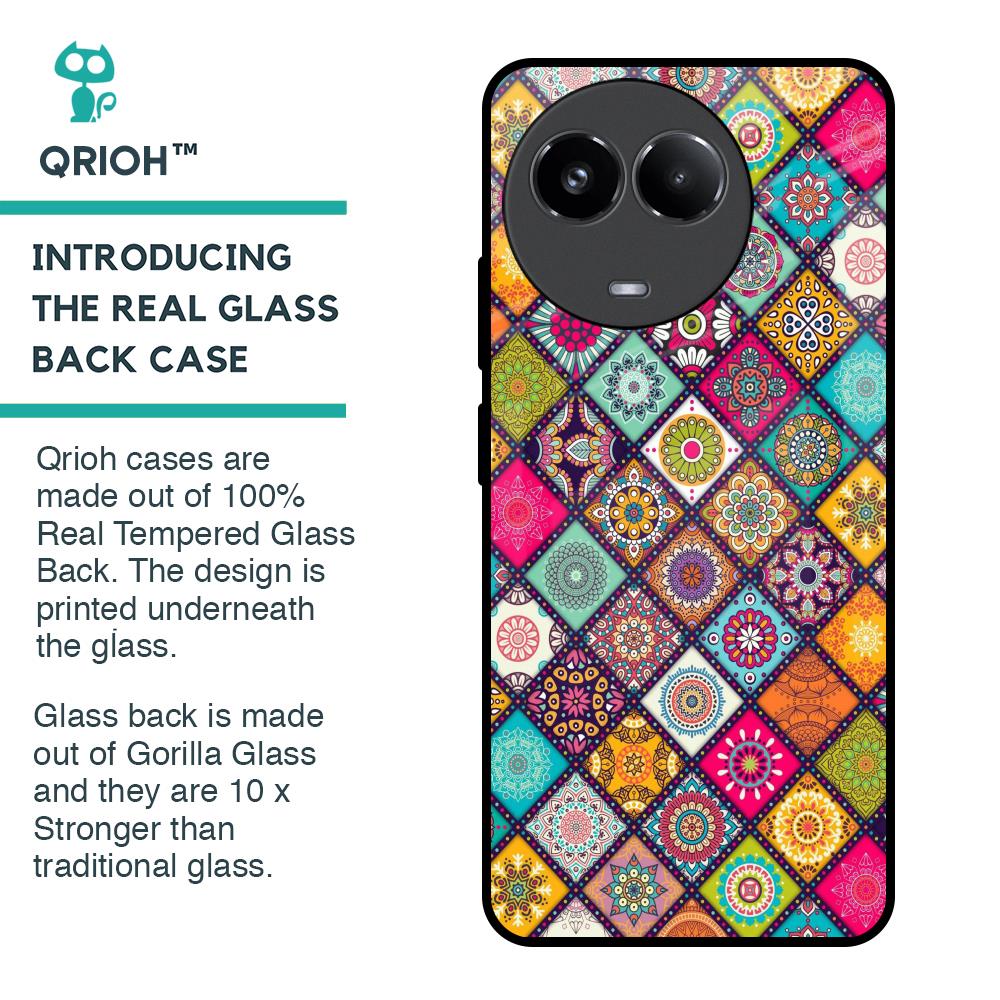 Multicolor Mandala Glass Case for Realme 11x 5G