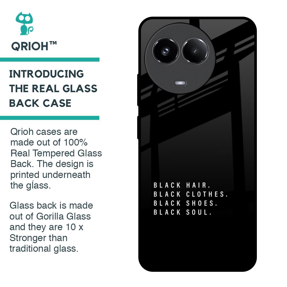 Black Soul Glass Case for Realme 11x 5G