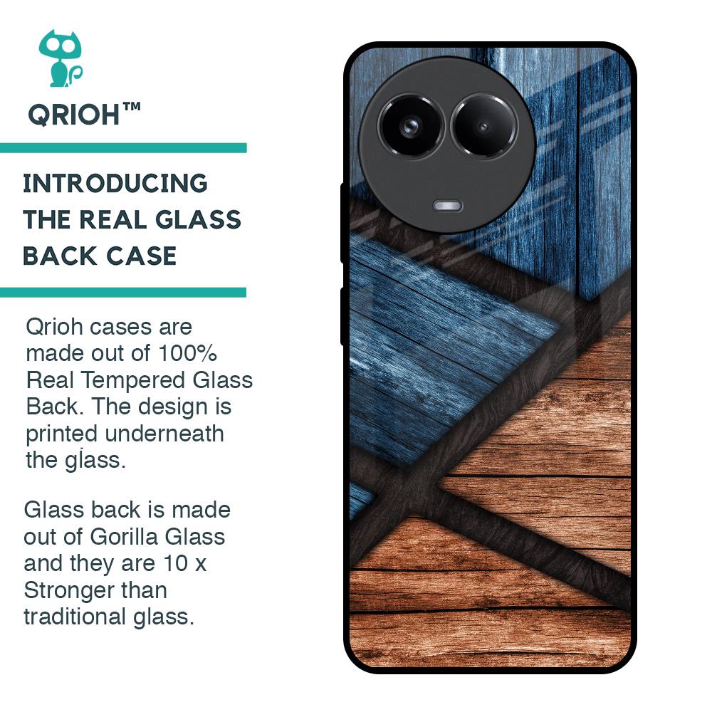 Wooden Tiles Glass Case for Realme 11x 5G