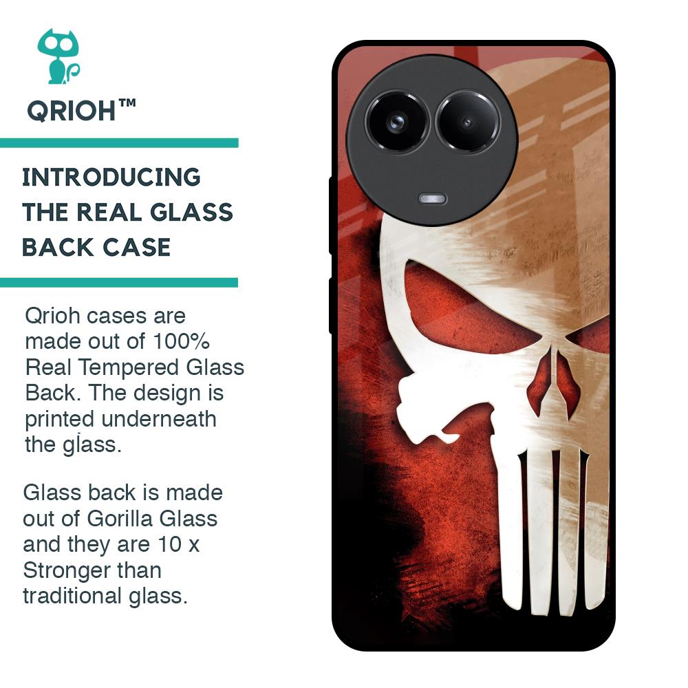 Red Skull Glass Case for Realme 11x 5G