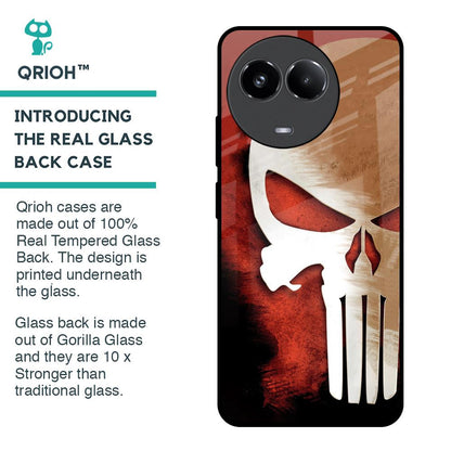 Red Skull Glass Case for Realme 11x 5G