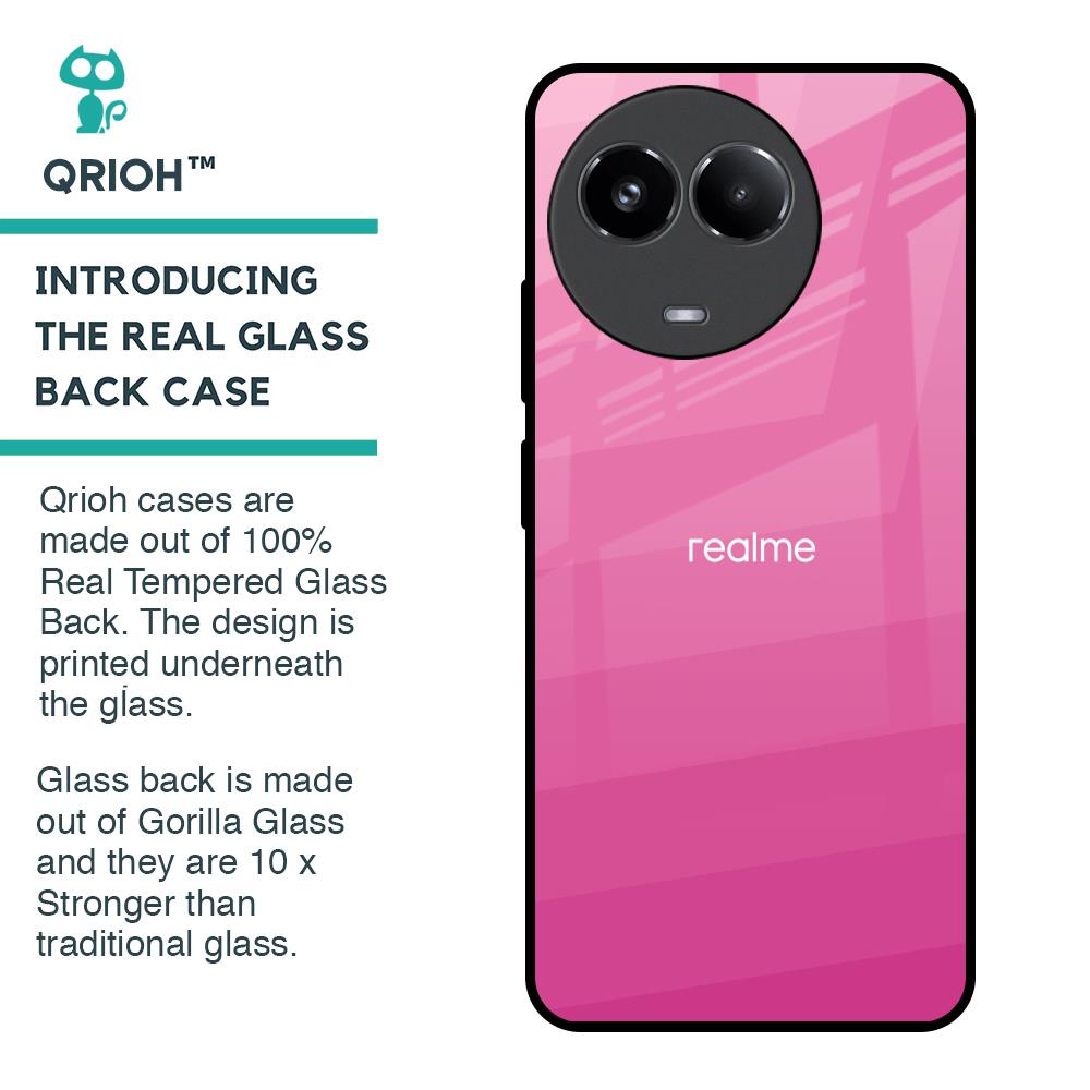Pink Ribbon Caddy Glass Case for Realme 11x 5G