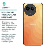 Orange Curve Pattern Glass Case for Realme 11x 5G
