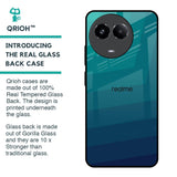 Green Triangle Pattern Glass Case for Realme 11x 5G