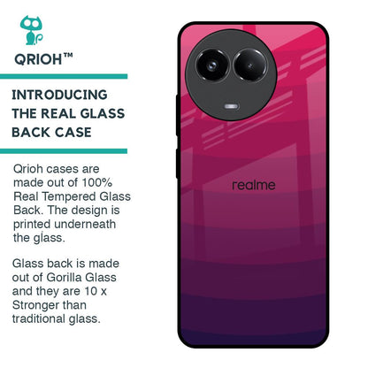 Wavy Pink Pattern Glass Case for Realme 11x 5G