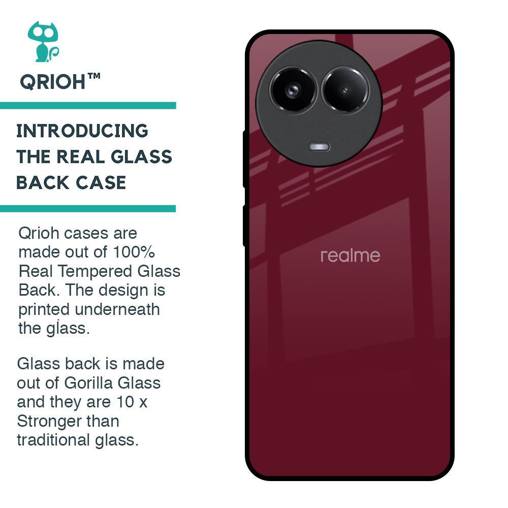 Classic Burgundy Glass Case for Realme 11x 5G