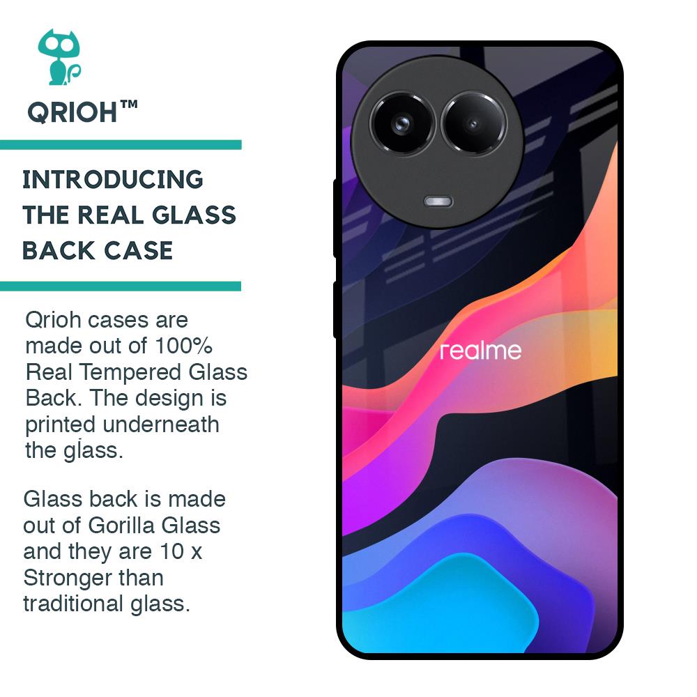 Colorful Fluid Glass Case for Realme 11x 5G