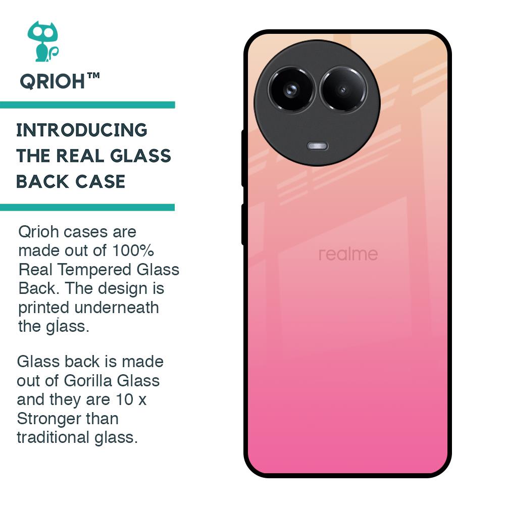 Pastel Pink Gradient Glass Case For Realme 11x 5G