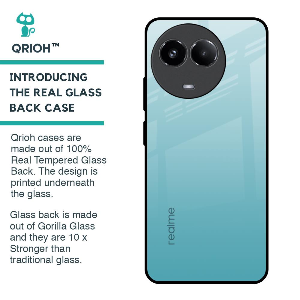 Arctic Blue Glass Case For Realme 11x 5G
