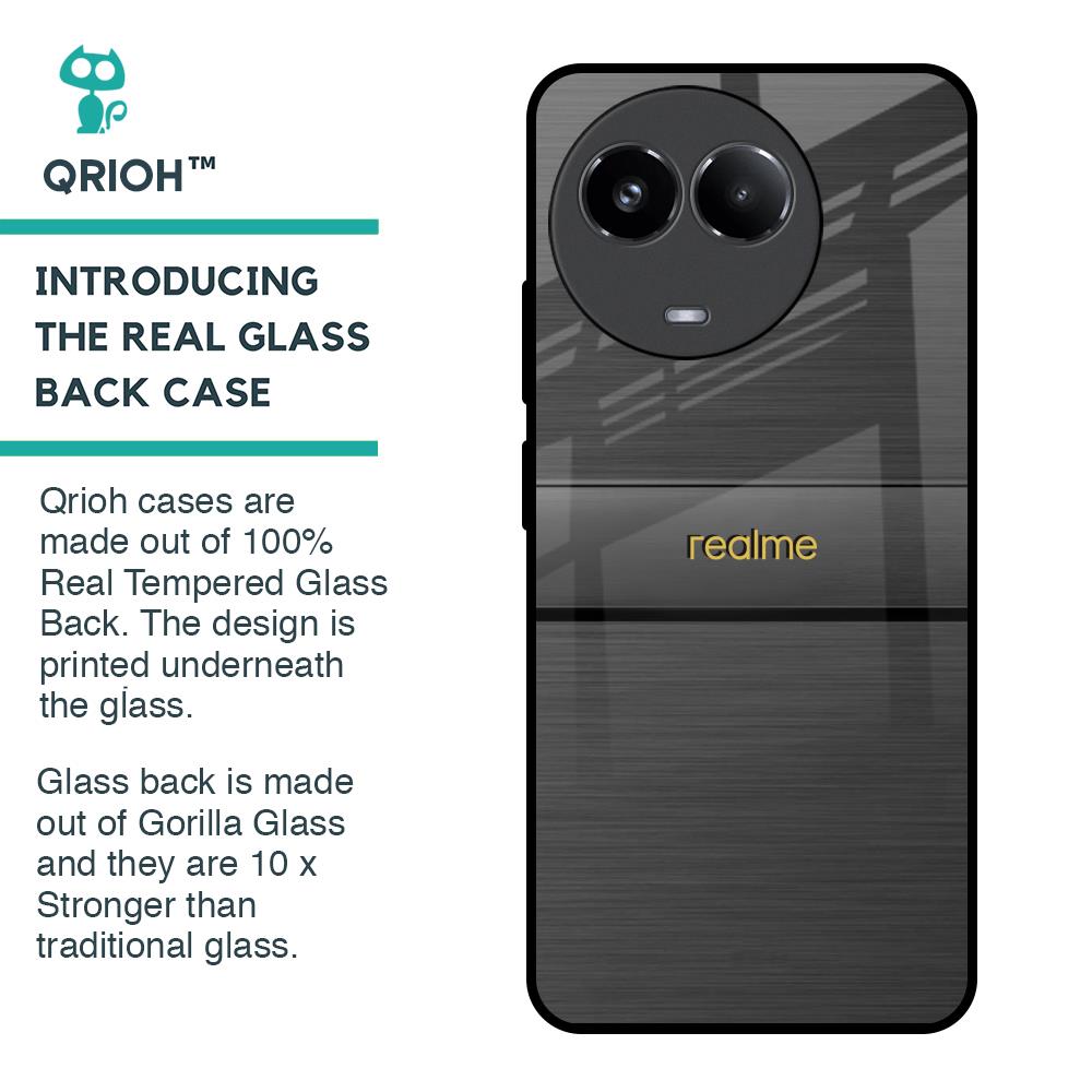 Grey Metallic Glass Case For Realme 11x 5G