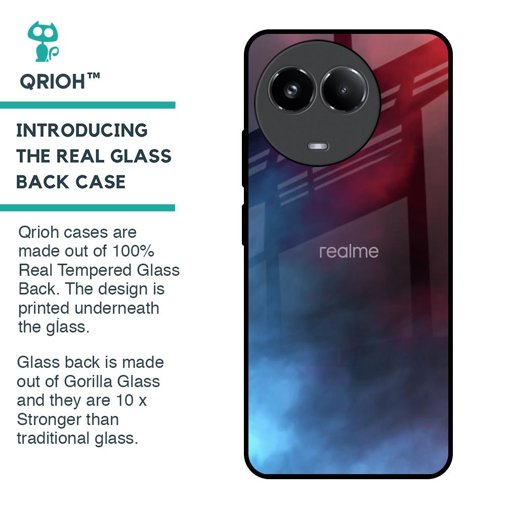 Smokey Watercolor Glass Case for Realme 11x 5G