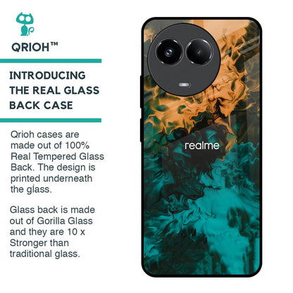 Watercolor Wave Glass Case for Realme 11x 5G