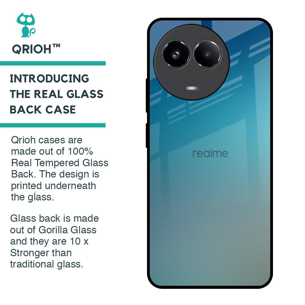 Sea Theme Gradient Glass Case for Realme 11x 5G