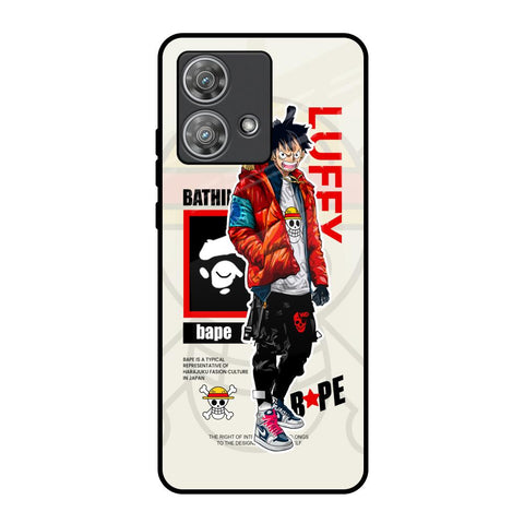 Bape Luffy Motorola Edge 40 Neo Glass Back Cover Online