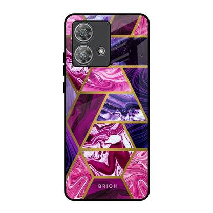 Electroplated Geometric Marble Motorola Edge 40 Neo Glass Back Cover Online