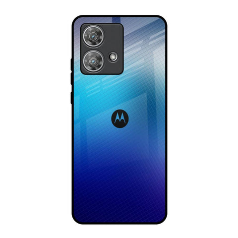 Blue Rhombus Pattern Motorola Edge 40 Neo Glass Back Cover Online