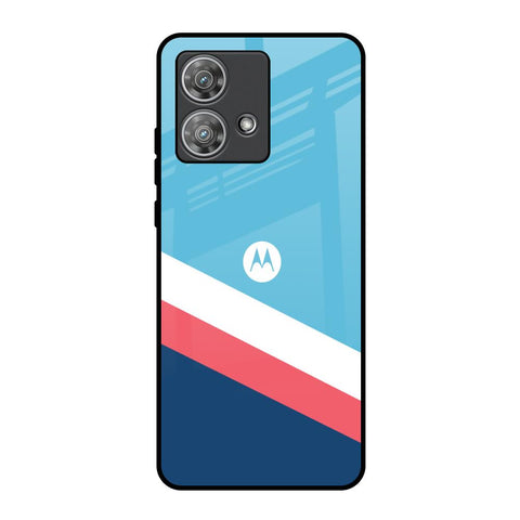 Pink & White Stripes Motorola Edge 40 Neo Glass Back Cover Online