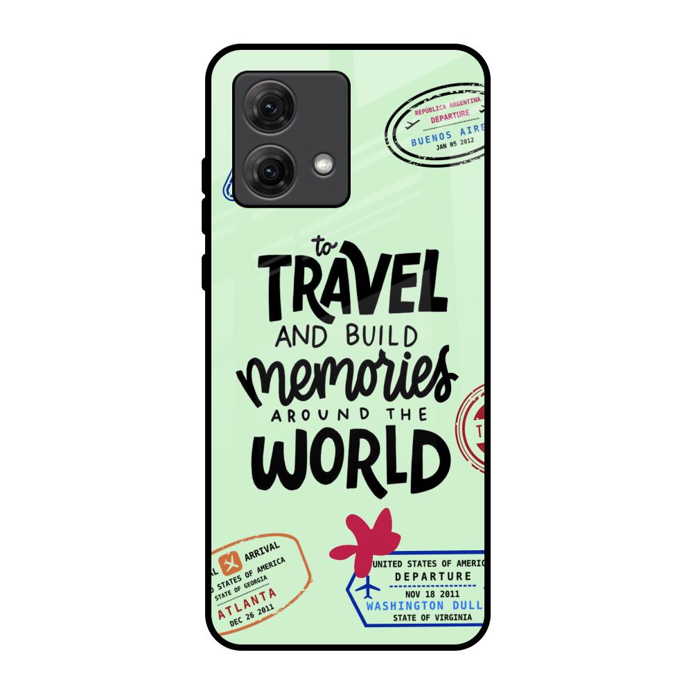 Travel Stamps Motorola G84 5G Glass Back Cover Online