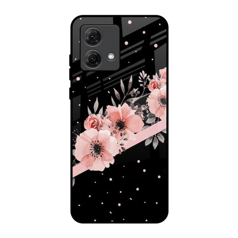 Floral Black Band Motorola G84 5G Glass Back Cover Online
