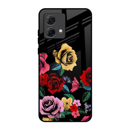 Floral Decorative Motorola G84 5G Glass Back Cover Online