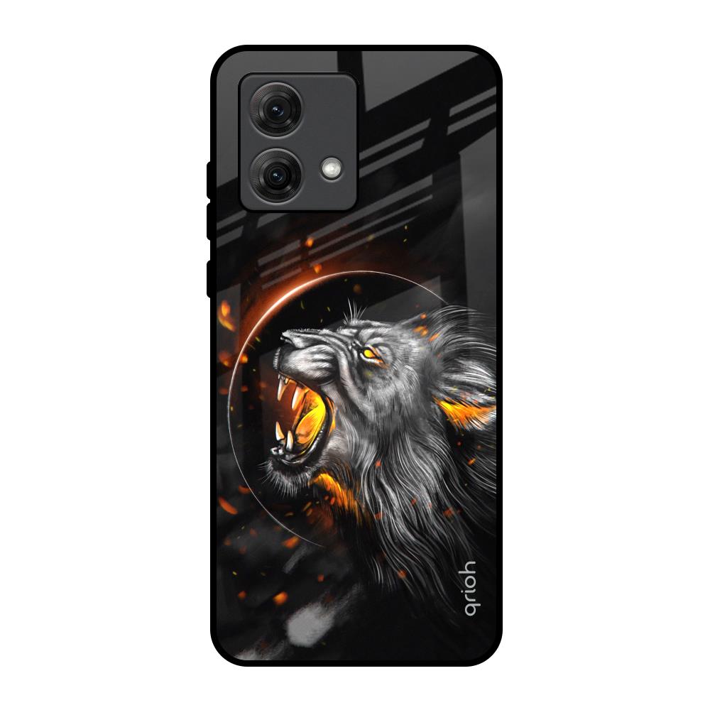 Aggressive Lion Motorola G84 5G Glass Back Cover Online
