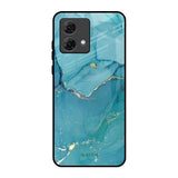 Blue Golden Glitter Motorola G84 5G Glass Back Cover Online