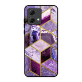 Purple Rhombus Marble Motorola G84 5G Glass Back Cover Online