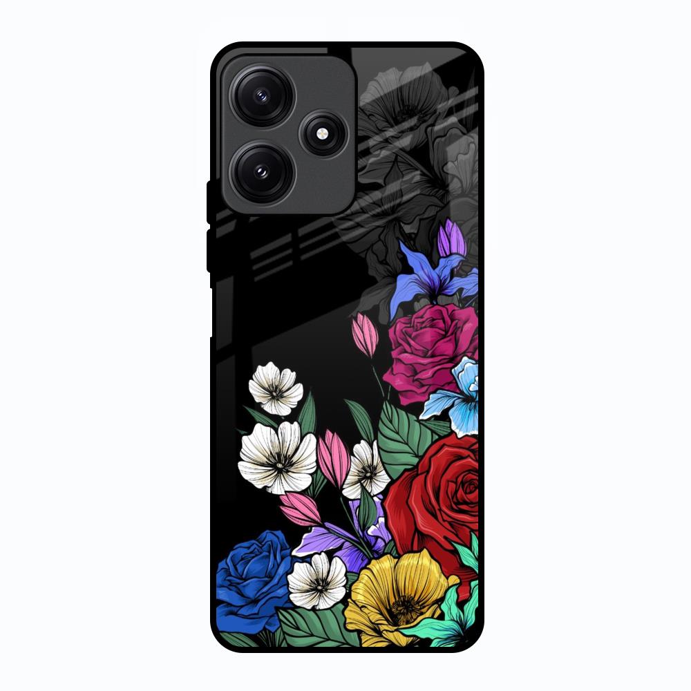Rose Flower Bunch Art Poco M6 Pro 5G Glass Back Cover Online