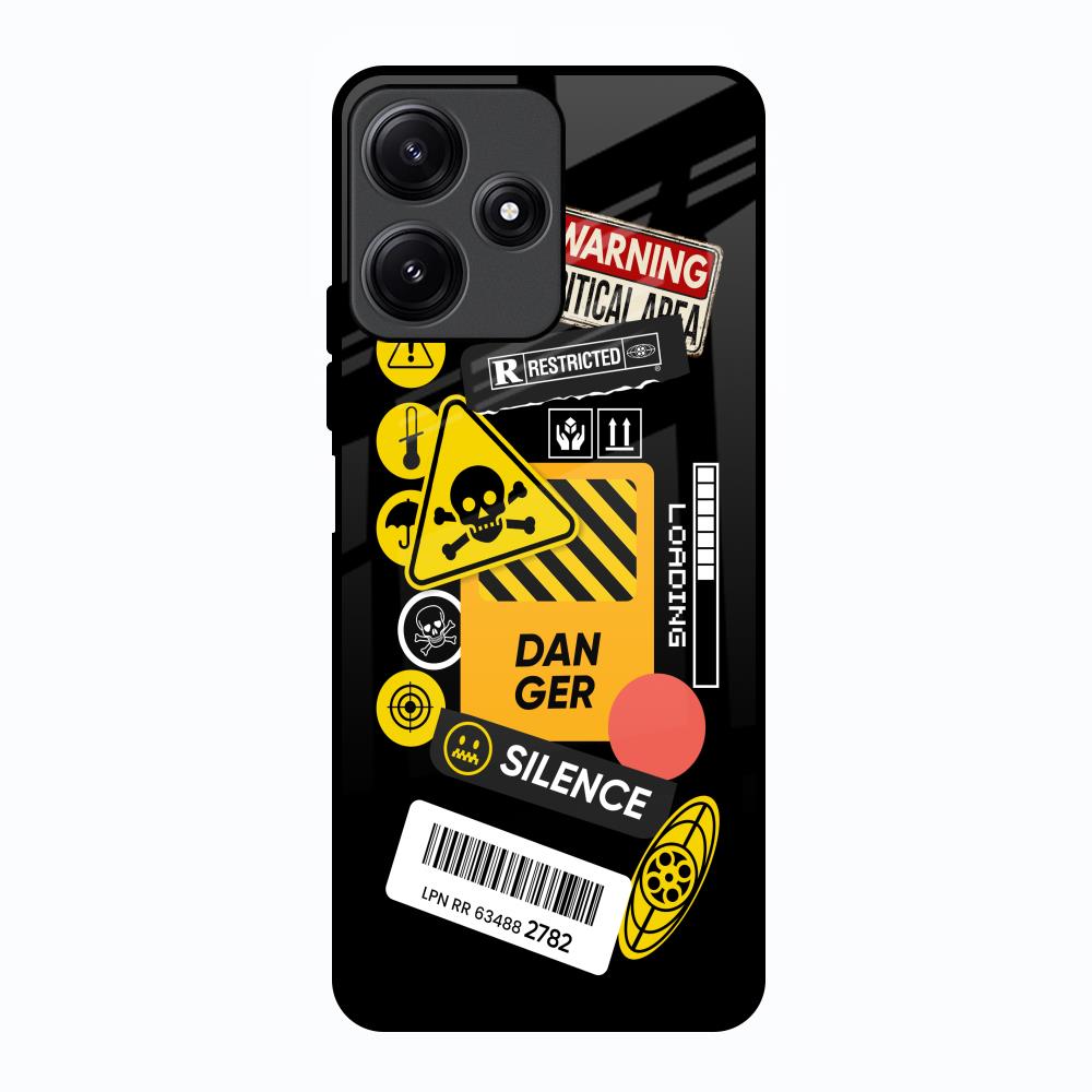 Danger Signs Poco M6 Pro 5G Glass Back Cover Online