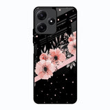 Floral Black Band Poco M6 Pro 5G Glass Back Cover Online