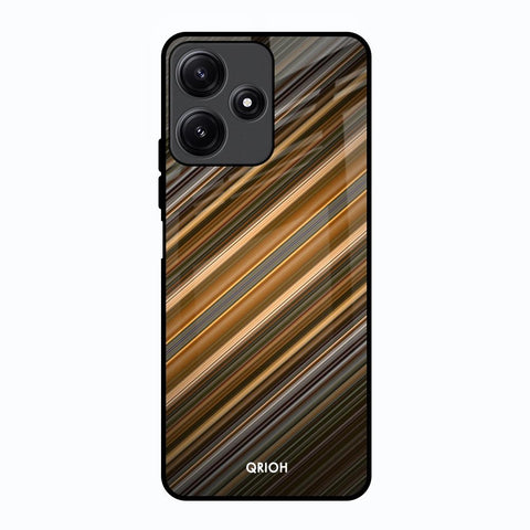 Diagonal Slash Pattern Poco M6 Pro 5G Glass Back Cover Online